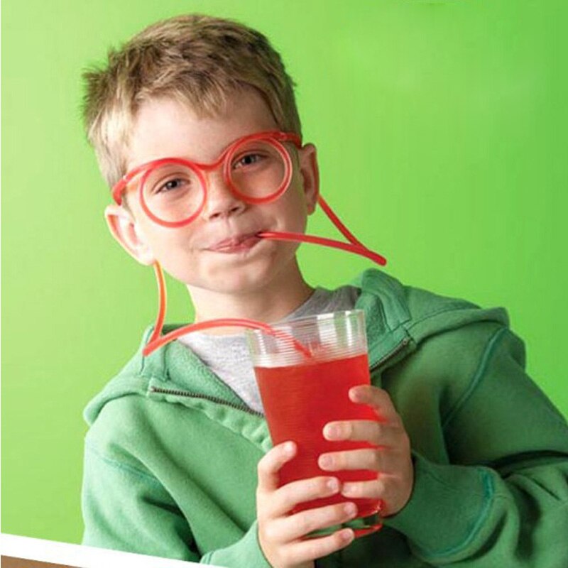   û  ¤  Ȱ  峭 Ƽ    DIY    ׼/Funny Soft Drinking Straw Eye Glasses Novelty Toy Party Birthday Gift Child Adult DIY Str